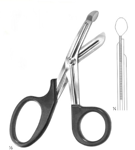 UNIVERSAL BANDAGE SCISSORS BLACK COATED 18 CM